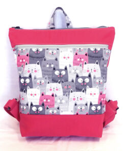 Ruksak - Mačja gužva - pink, water resistant